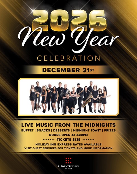 Elements Casino Victoria New Years Celebration 2026