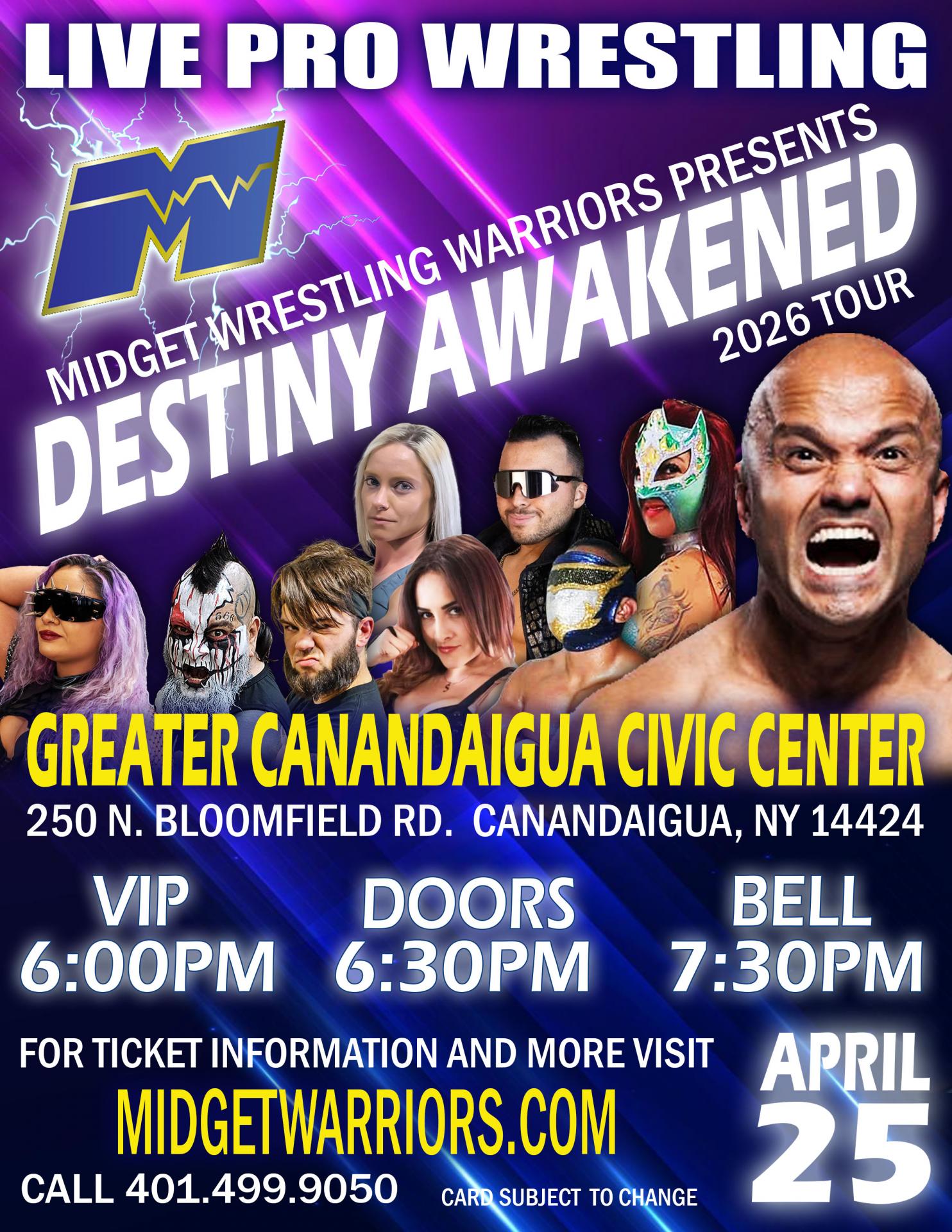 Midget Wrestling Warriors Presents Destiny Awakened 2026 TOUR