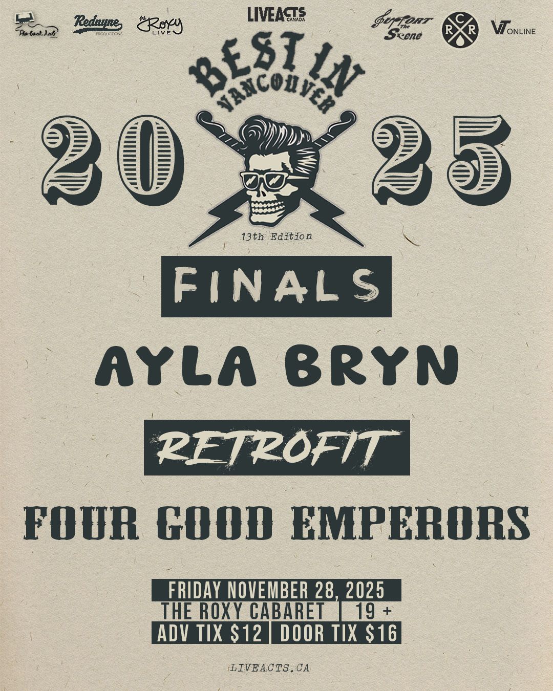BEST IN VANCOUVER 2025 FINALS: Ayla Bryn, Retrofit, Four Good Emperors