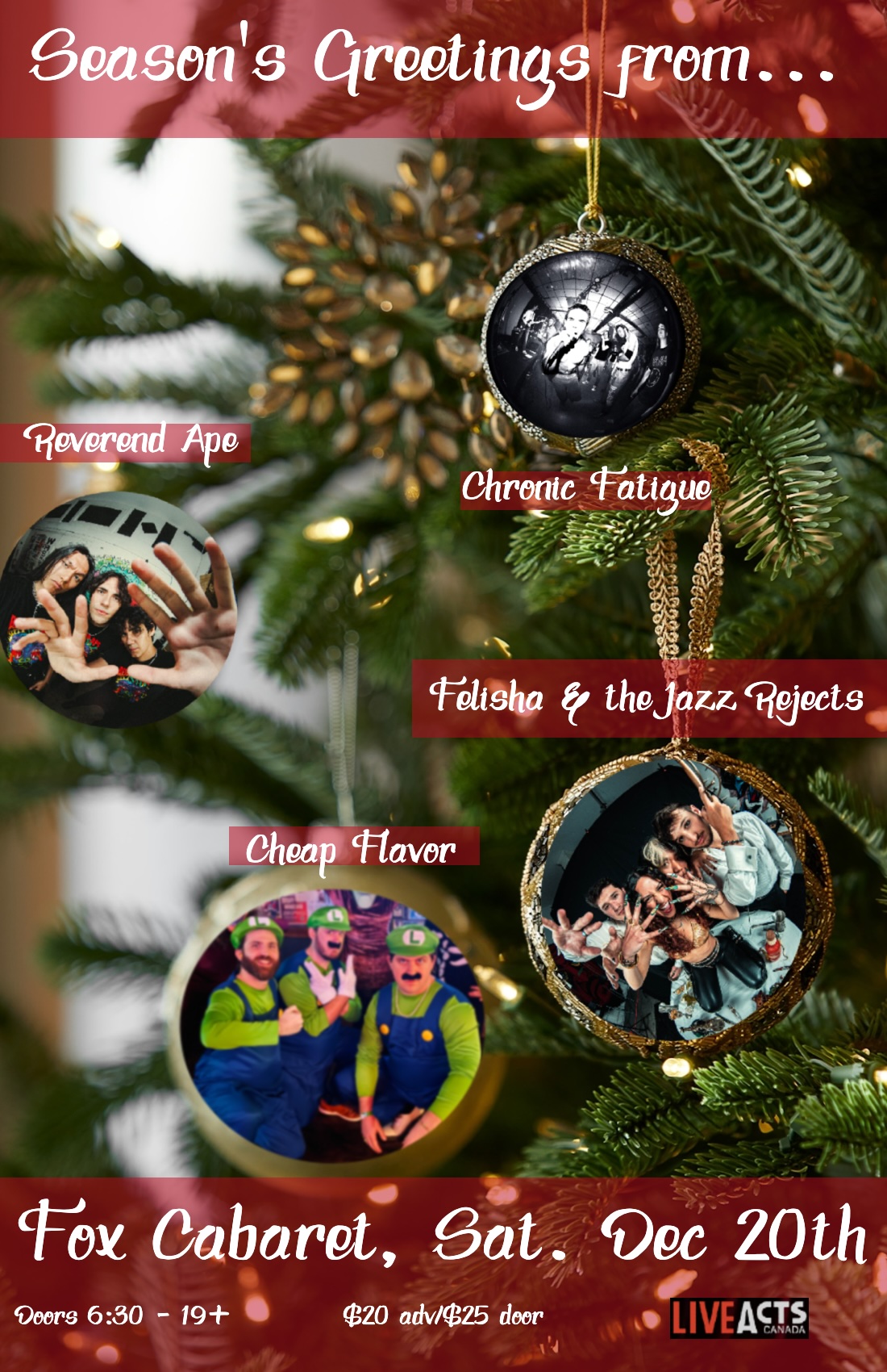 Cheap Flavor w/ Felisha and the Jazz Rejects, Reverend Ape, Chronic Fatigue