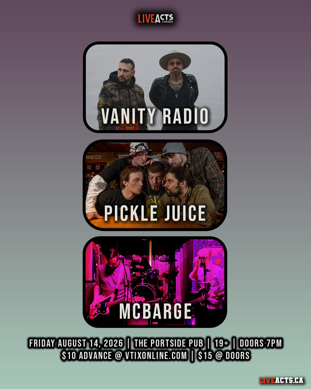 Vanity Radio, Pickle Juice, McBarge